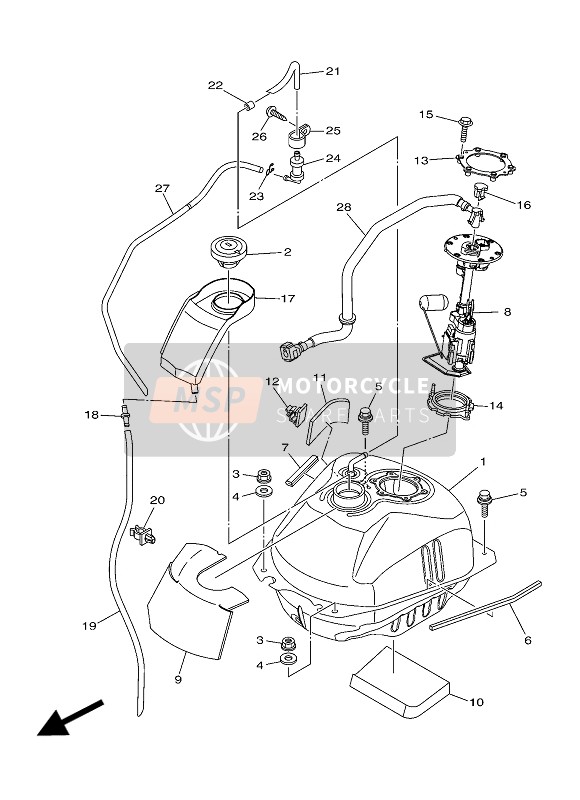 Yamaha XP500A 2016 Benzinetank voor een 2016 Yamaha XP500A